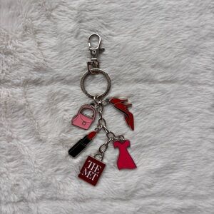 Official The Met Store Fashion Charms Keychain Bag Charm Red Dress Lipstick